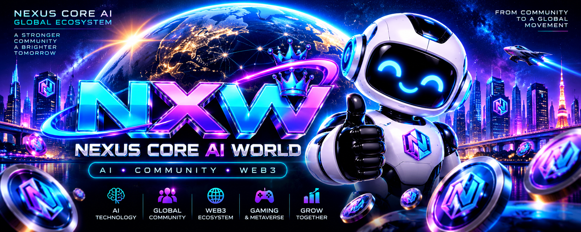 NEXUS CORE AI WORLD - NXW Official Banner